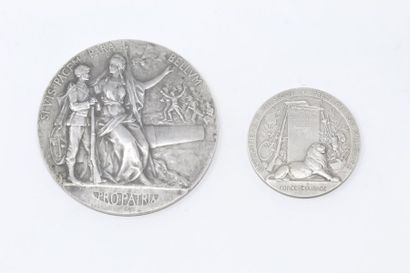 Ensemble de deux médailles en argent d'ap....