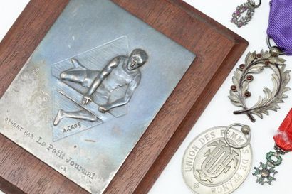 Lot composé d'une médaille des palmes académiques...