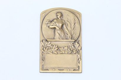 Plaque commémorative uniface en bronze à...