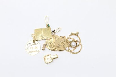 Lot comprenant 7 médailles et pendentifs...