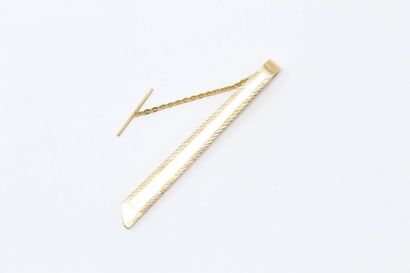 Pince à cravate en or jaune 18k (750), avec...