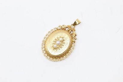 Pendentif porte-photo en or jaune 18k (750),...