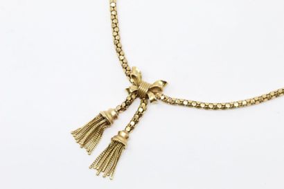 Collier négligé en or jaune 18k (750) à maille...