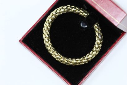 Bracelet mailles palmier en or jaune 18k...