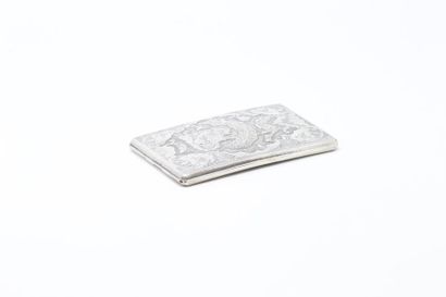 Porte cigarette en argent à décor de motifs...