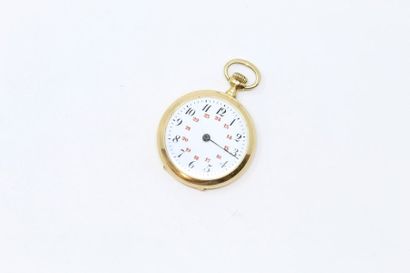 Montre de col en or jaune 18k (750), cadran...
