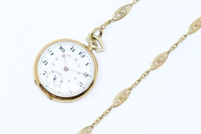 Montre de gousset en or jaune 18k (750),...