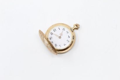 Montre de col en or jaune 14k (585) ornée...