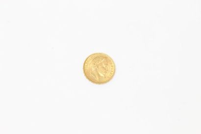 Pièce en or de 20 francs Napoéon tête laurée...
