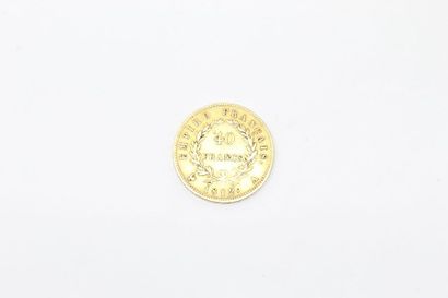 Pièce en or de 40 francs Napoléon Empereur,...