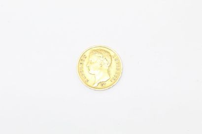 Pièce en or de 40 francs Napoléon Empereur,...