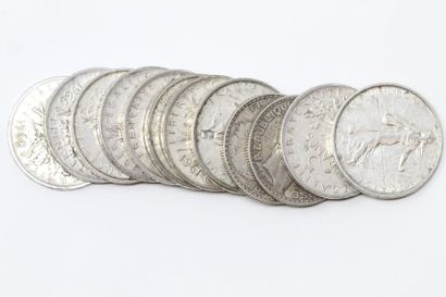 Ensemble de pièces françaises en argent 5...