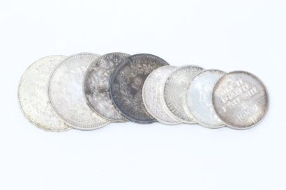 Ensemble de pièces françaises en argent :...