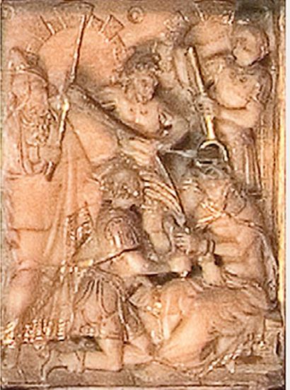 Plaque en albâtre sculpté de Malines. La...