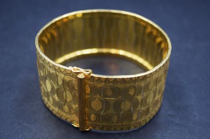 Bracelet ruban or jaune 18K (750) à motifs...