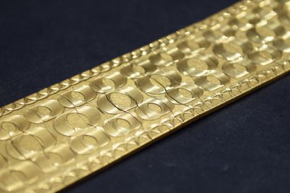 Bracelet ruban or jaune 18K (750) à motifs...