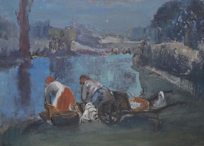Adolphe PETERELLE
Les lavandières Huile sur...