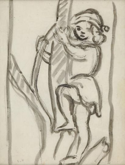 Louis VALTAT
Enfant grimpant à un arbre Encre...