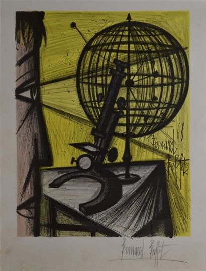 Bernard Buffet
Le microscope, 1968 Lithographie...