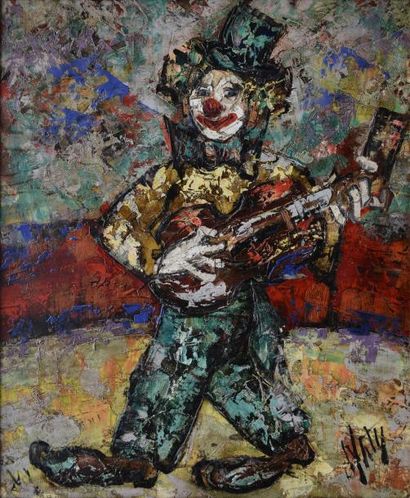 Henry D'ANTY
Clown musicien Huile sur toile,...