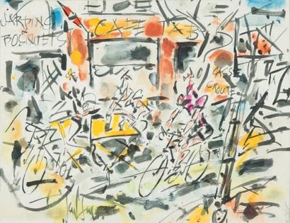 GEN PAUL
Cyclistes et café Aquarelle et lavis...