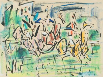 GEN PAUL
Trois jockeys Crayolor et gouache...