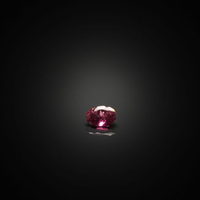 Tourmaline rose ovale sur papier. 
Poids...