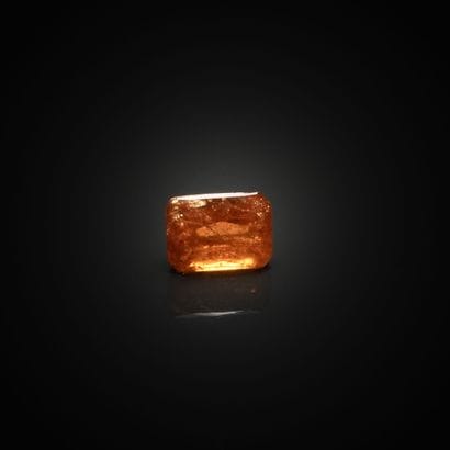 Grenat spessartite orange rectangulaire à...