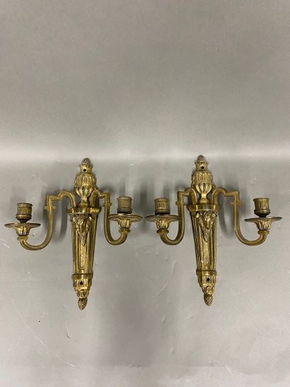 Paire d'appliques à deux bras de lumière...