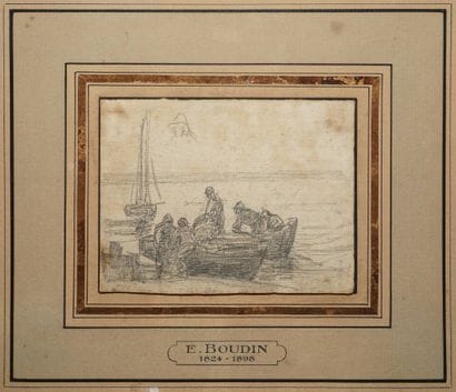 BOUDIN Eugène, 1824-1898, 
Barques de pêcheurs...
