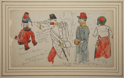DETAILLE Édouard, entourage de, 
Études de...