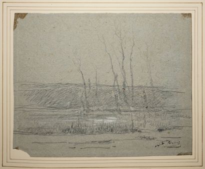 RAVIER François Auguste, 1814-1895, 
L'étang...