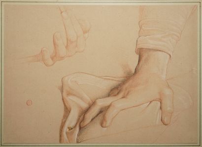 BÉNOUVILLE Léon, 1821-1859, 
Étude de main...