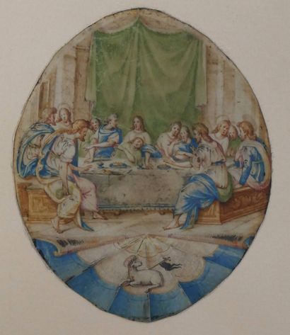 École flamande, XVIIe siècle
La Cène
Encre,...