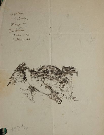 CHAPU Henri, attribué à, 
Étude décor pour...