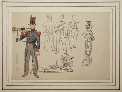 DETAILLE Édouard, entourage de, 
Étude d'un...
