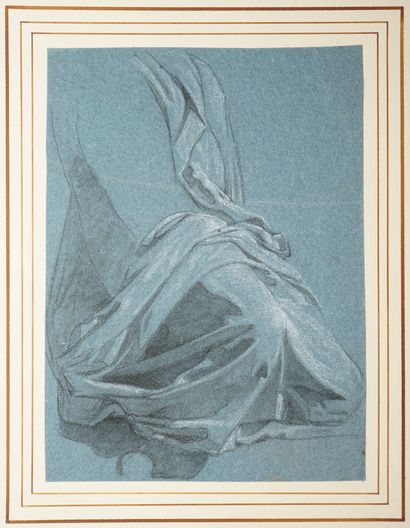 ANONYME XIXe siècle, Étude de drapé, dessin...