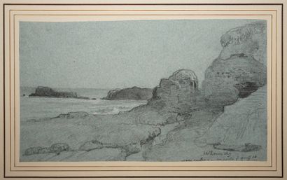 DE LAMBILLY, fin XIXe siècle, 
Côte rocheuse,...