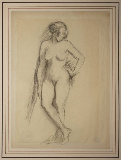 CARRIÈRE Eugène, 1849-1906, 
Femme nue main...