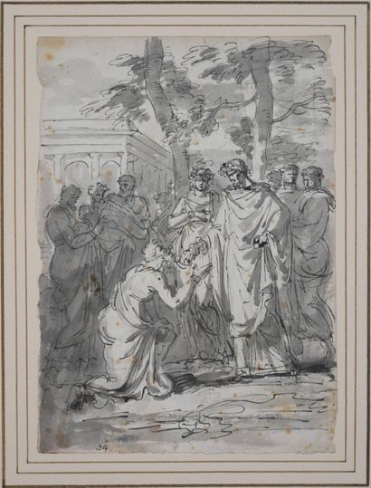École française, XVIIIe siècle
Christ remettant...