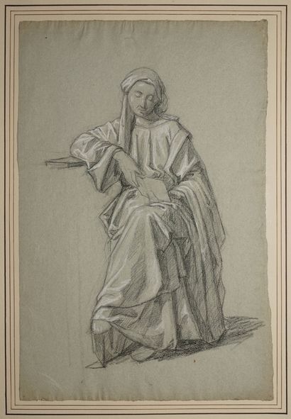 DAUBAN Jules Joseph, attribué à, 
Femme drapée...