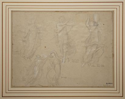LEHMANN Henri, 1814-1882, 
Danseuses, 
Feuille...