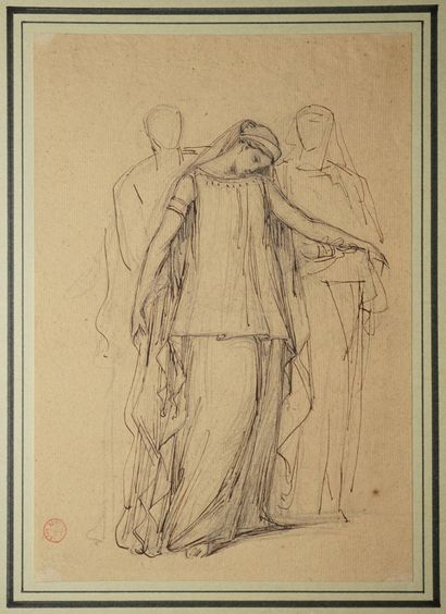 BÉNOUVILLE Léon, 1821-1859, 
Femme vétue...