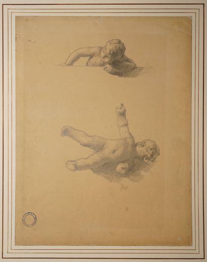 FERRIER Gabriel, 1847-1914, 
Deux putti,...