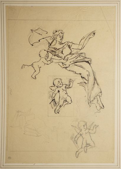 MOREAU-NÉRET Adrien, attribué à, 
Femme lisant...