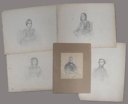 Charles Josuah CHAPLIN (1825-1891)
Cinq portraits:...