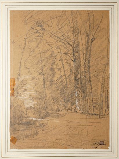 RAVIER François Auguste, 1814-1895, 
Arbres,...