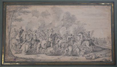 Attribué à COURTOIS, Jacques (1621-1676)
Scène...