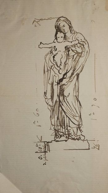 CHAPU Henri, attribué à, 
Vierge à l'enfant...