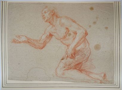 DE LA FOSSE, Charles (1636-1716)
Homme accroupi,...